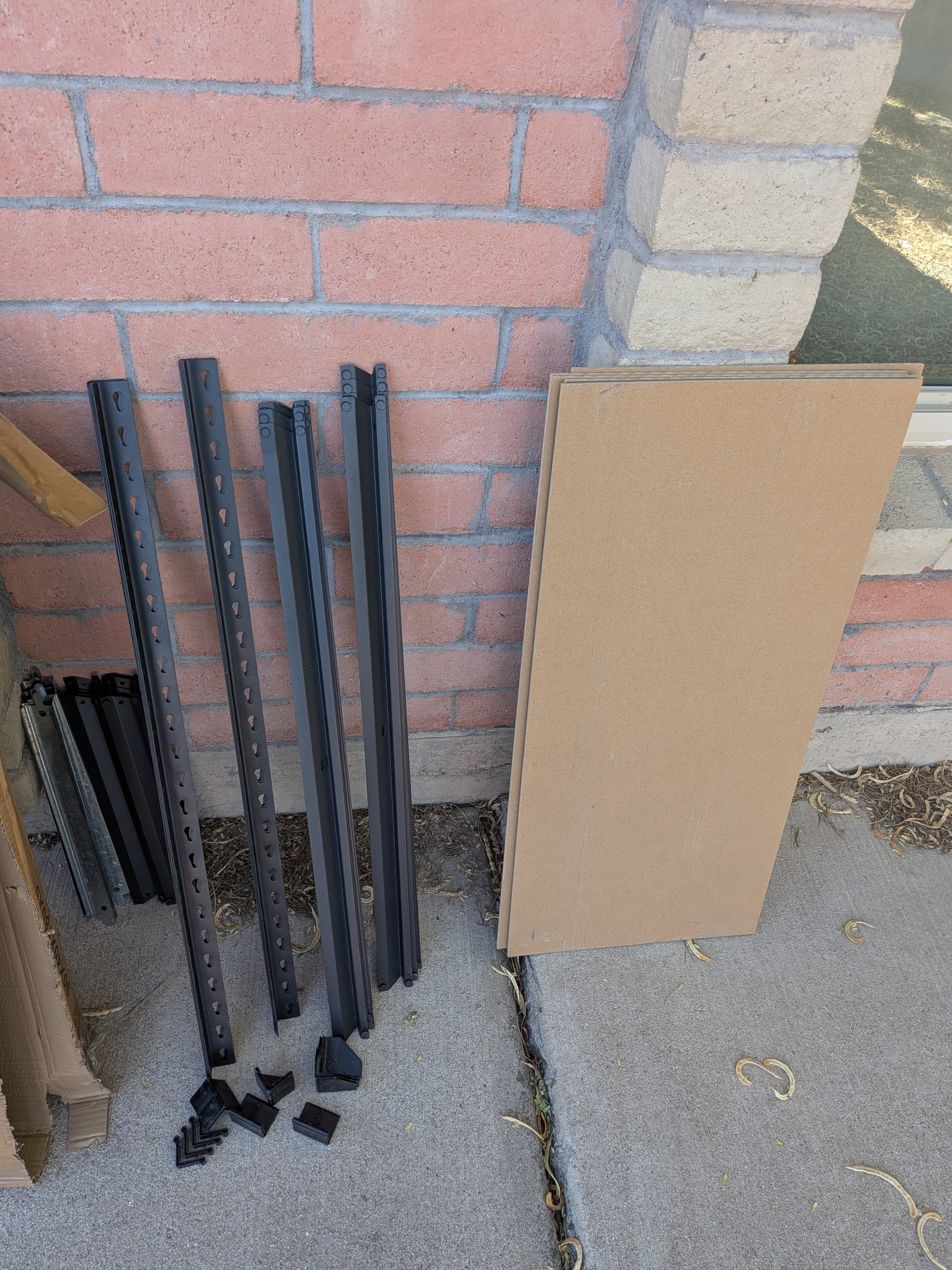 Unpacked shelf contents